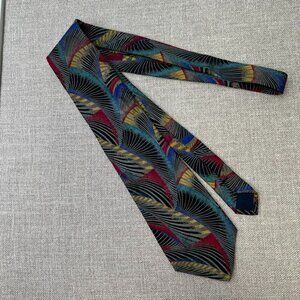 Sartori Tie Men Woven Silk Abstract 58.x4 Jacquard Feather Made In Italy Core Ex